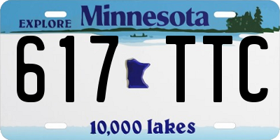 MN license plate 617TTC