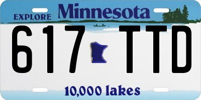 MN license plate 617TTD