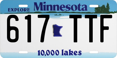 MN license plate 617TTF