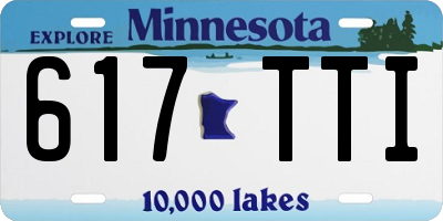 MN license plate 617TTI