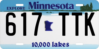 MN license plate 617TTK