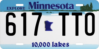 MN license plate 617TTO
