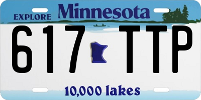 MN license plate 617TTP