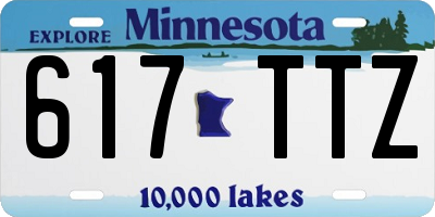MN license plate 617TTZ