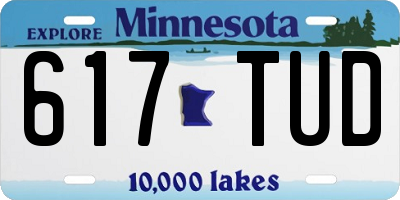 MN license plate 617TUD