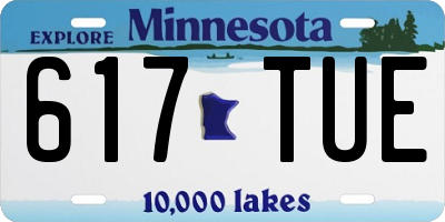 MN license plate 617TUE