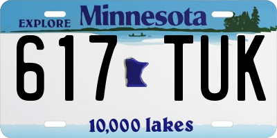 MN license plate 617TUK
