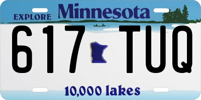 MN license plate 617TUQ