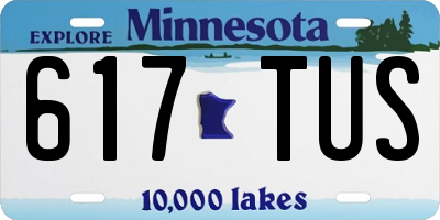 MN license plate 617TUS