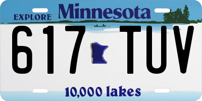 MN license plate 617TUV