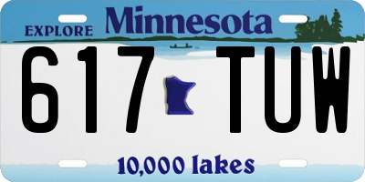 MN license plate 617TUW