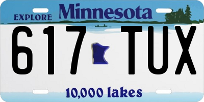MN license plate 617TUX