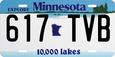 MN license plate 617TVB