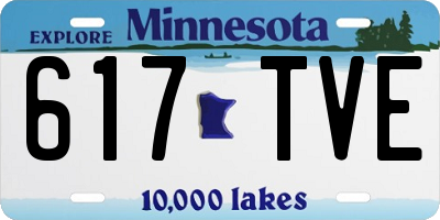 MN license plate 617TVE