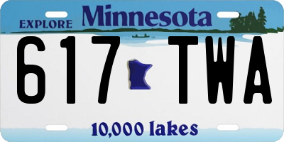 MN license plate 617TWA