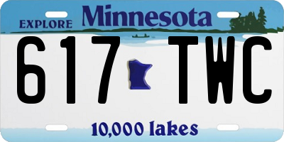 MN license plate 617TWC