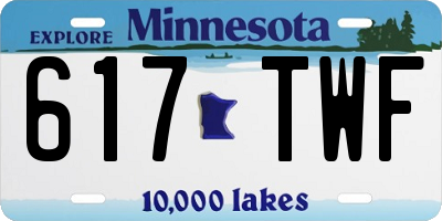 MN license plate 617TWF