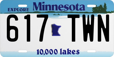 MN license plate 617TWN