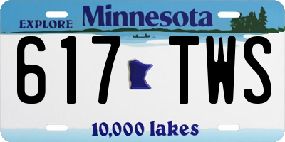MN license plate 617TWS