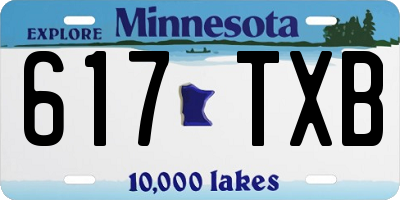 MN license plate 617TXB