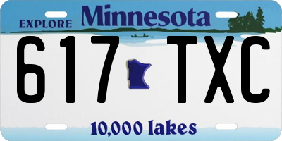 MN license plate 617TXC