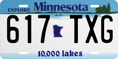 MN license plate 617TXG