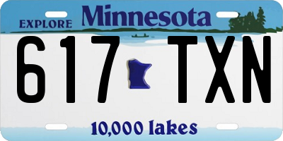MN license plate 617TXN