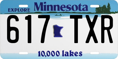 MN license plate 617TXR