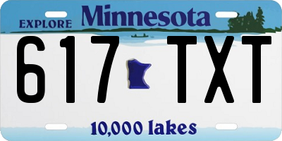 MN license plate 617TXT