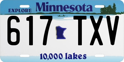 MN license plate 617TXV