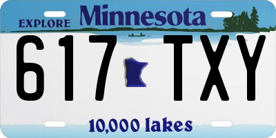 MN license plate 617TXY