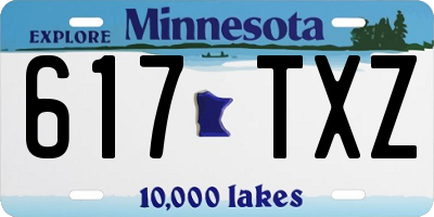 MN license plate 617TXZ