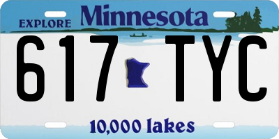 MN license plate 617TYC