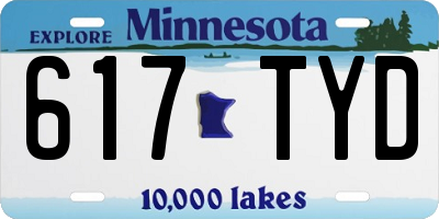 MN license plate 617TYD