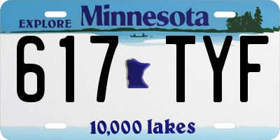 MN license plate 617TYF