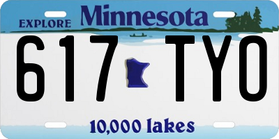 MN license plate 617TYO
