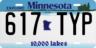 MN license plate 617TYP