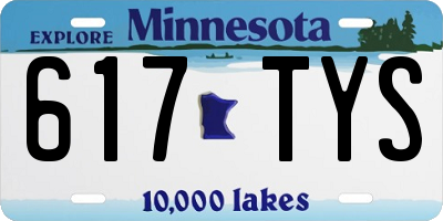 MN license plate 617TYS