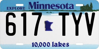 MN license plate 617TYV