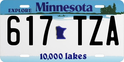 MN license plate 617TZA