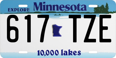 MN license plate 617TZE