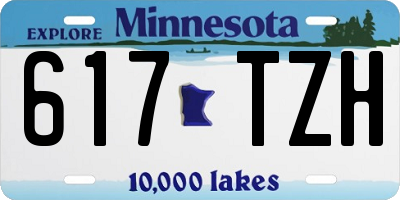 MN license plate 617TZH