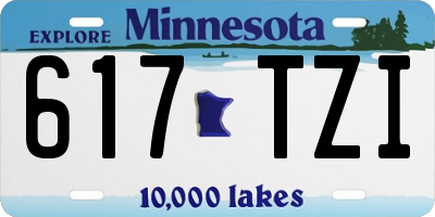 MN license plate 617TZI