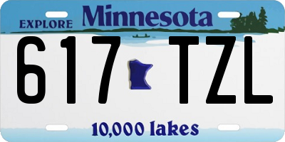 MN license plate 617TZL