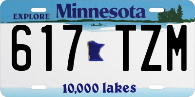 MN license plate 617TZM