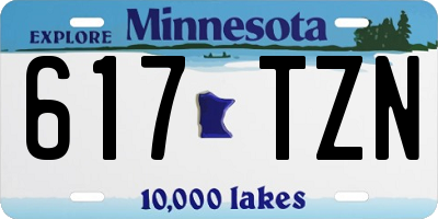 MN license plate 617TZN