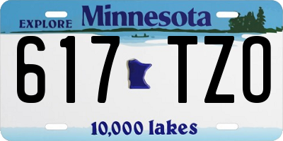 MN license plate 617TZO