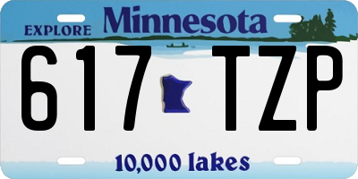MN license plate 617TZP
