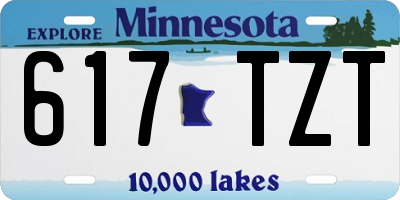 MN license plate 617TZT