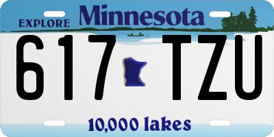 MN license plate 617TZU